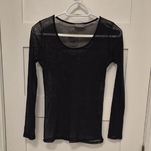 Elegant Black Sheer Long Sleeve Top